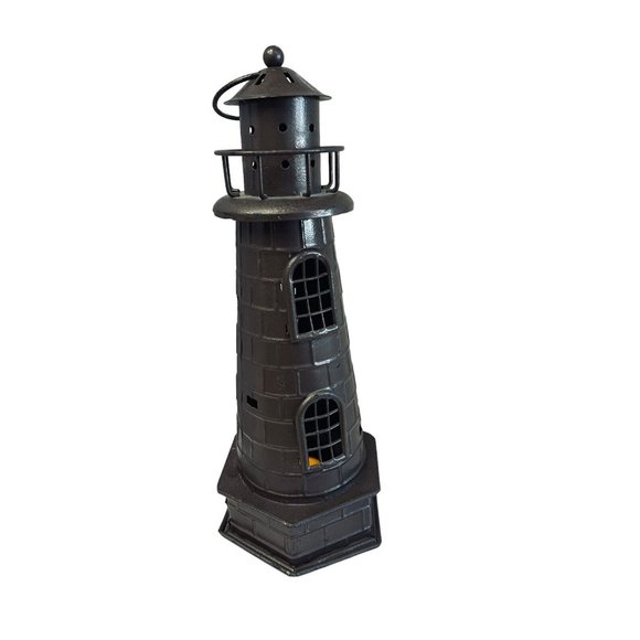 Vintage Art Deco Figural Lighthouse Candle Table Lamp Decorative 13 1/2" - Picture 3 of 14